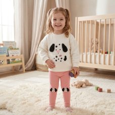 J16524TOD: Girls Interactive Puppy Sweatshirt & Leggings Outfit (2-4 Years)